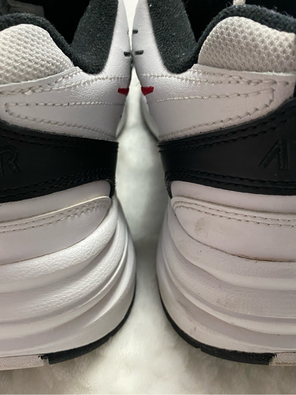 Nike Air Monarch Men’s White, Black & Red Athletic Sneakers - Picture 4 of 9